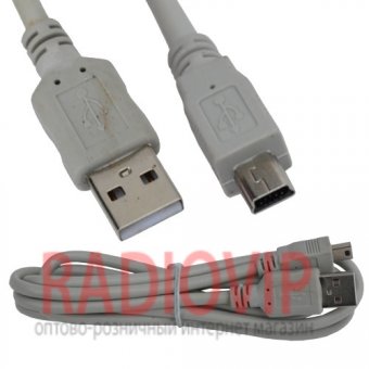 картинка Шнур шт.USB А -шт.mini USB 5pin v2.0, диам.-3,5мм. 1.5м. от интернет магазина Radiovip
