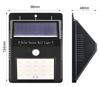 картинка Солнечный светильник 20 led с датчиком движения от интернет магазина Radiovip