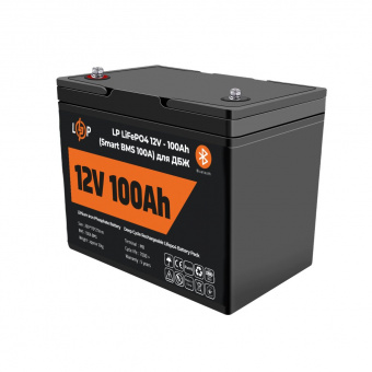 картинка Аккумулятор LP LiFePO4 12V (12,8V) - 100 Ah (1280Wh) (Smart BMS 100А) с BT пластик для ИБП от интернет магазина Radiovip