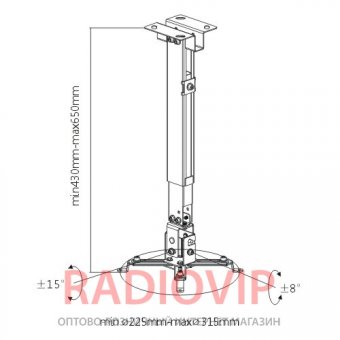 картинка Кронштейн для проекторов Brateck PRB-2G SILVER от интернет магазина Radiovip