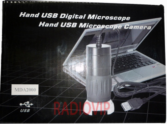 картинка Портативный USB микроскоп цифровой MDA2000 1/3.2” 1X---40X,200x 1.3MPx от интернет магазина Radiovip