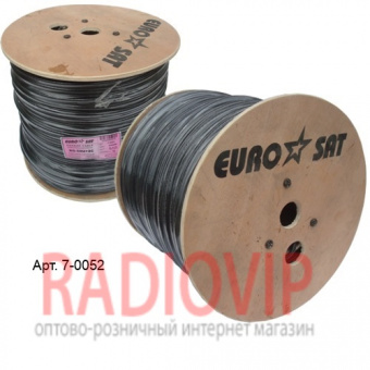 картинка Кабель RG-59(0,6СU+64/0,12) +2x0,5ммCCA, диам.-6,2+4,5мм, чёрный, 305м от интернет магазина Radiovip