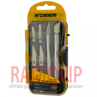 картинка Набор ножей для резьбы по дереву (8шт.) R'Deer RT-M108 от интернет магазина Radiovip