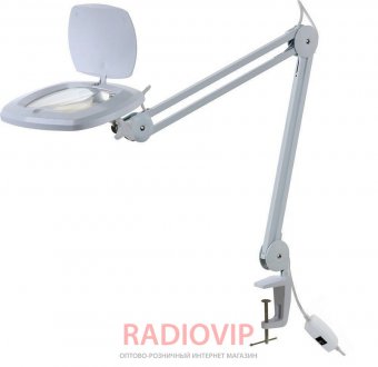 картинка Лупа-лампа с LED подсветкой, круглая, 3-x кр.увелич., диам-108 x 174 мм ZD142A от интернет магазина Radiovip
